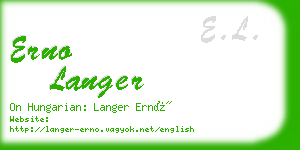 erno langer business card